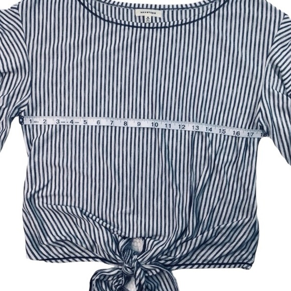 Max Studio Tie Front Flutter Sleeve Top M - Picture 9 of 12